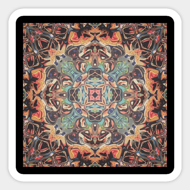 Abstract Circular Mandala Sticker by perkinsdesigns